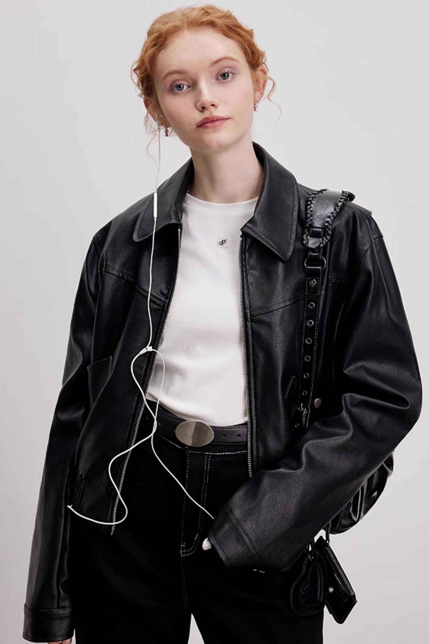Lapel Leather Jacket