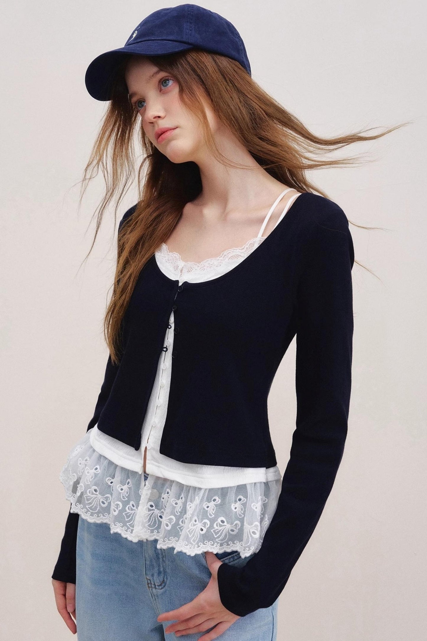 Balletcore Color Block Cardigan