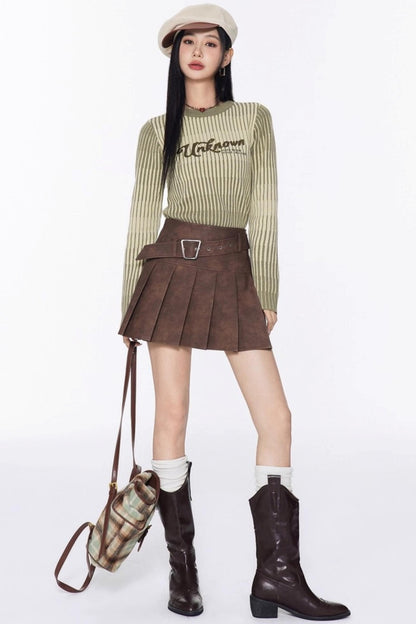 Stripe Slimming Knit Top