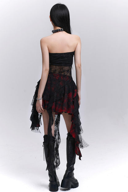 Summer Plaid Halter Skirt