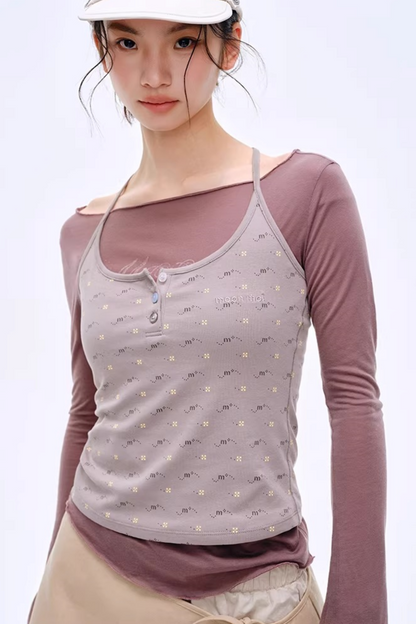 Distressed Letter Print Sweater