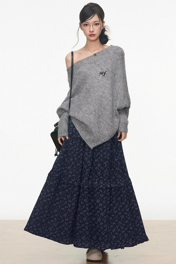 Westayone Floral Sweater Skirt Set