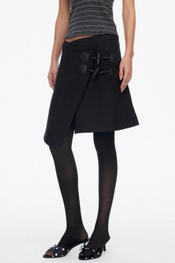 Irregular Toggle Button Skirt