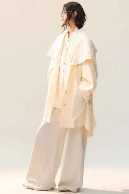 Pantalon large drapé à nouer sur le côté