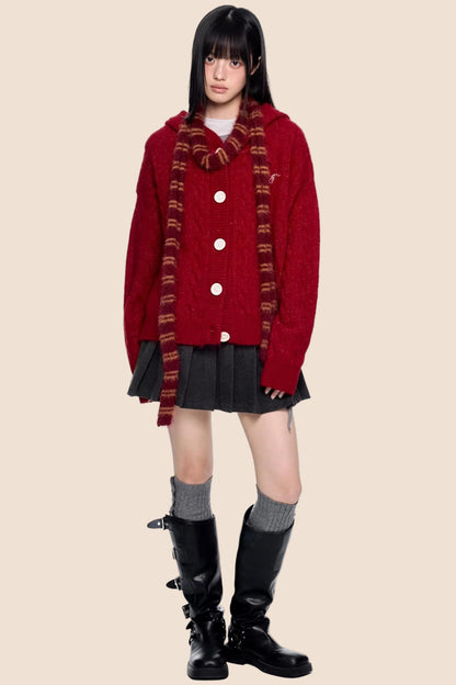 Twisted Embroidered Knit Jacket