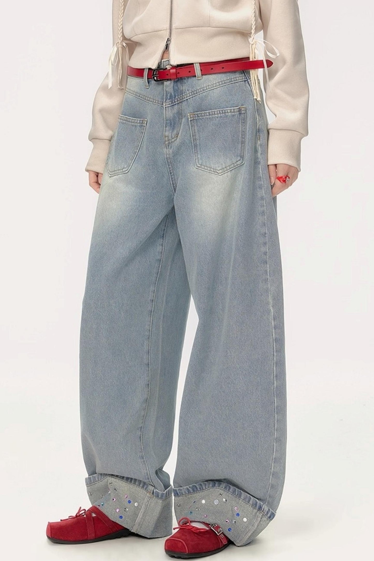 High-Waisted Wide-Leg Jeans