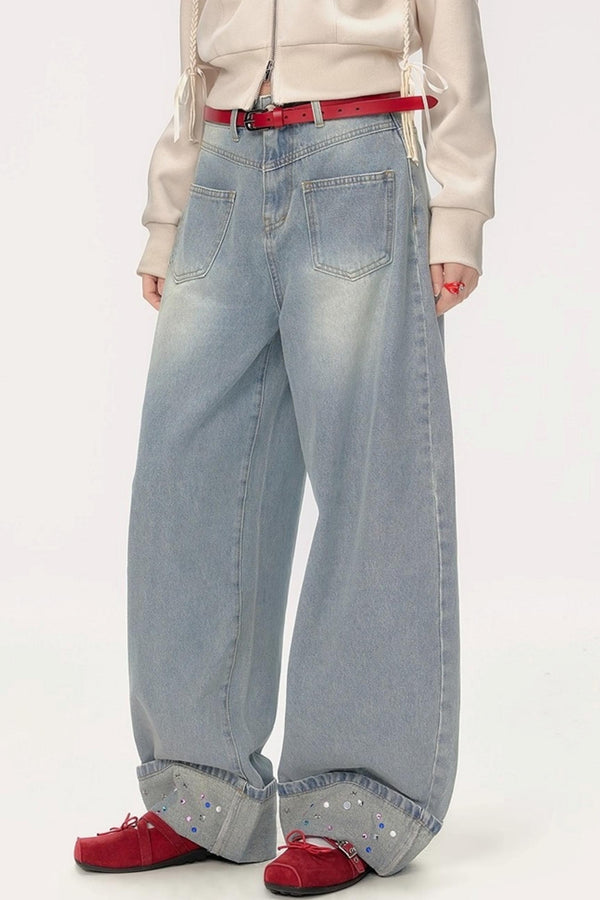 High-Waisted Wide-Leg Jeans