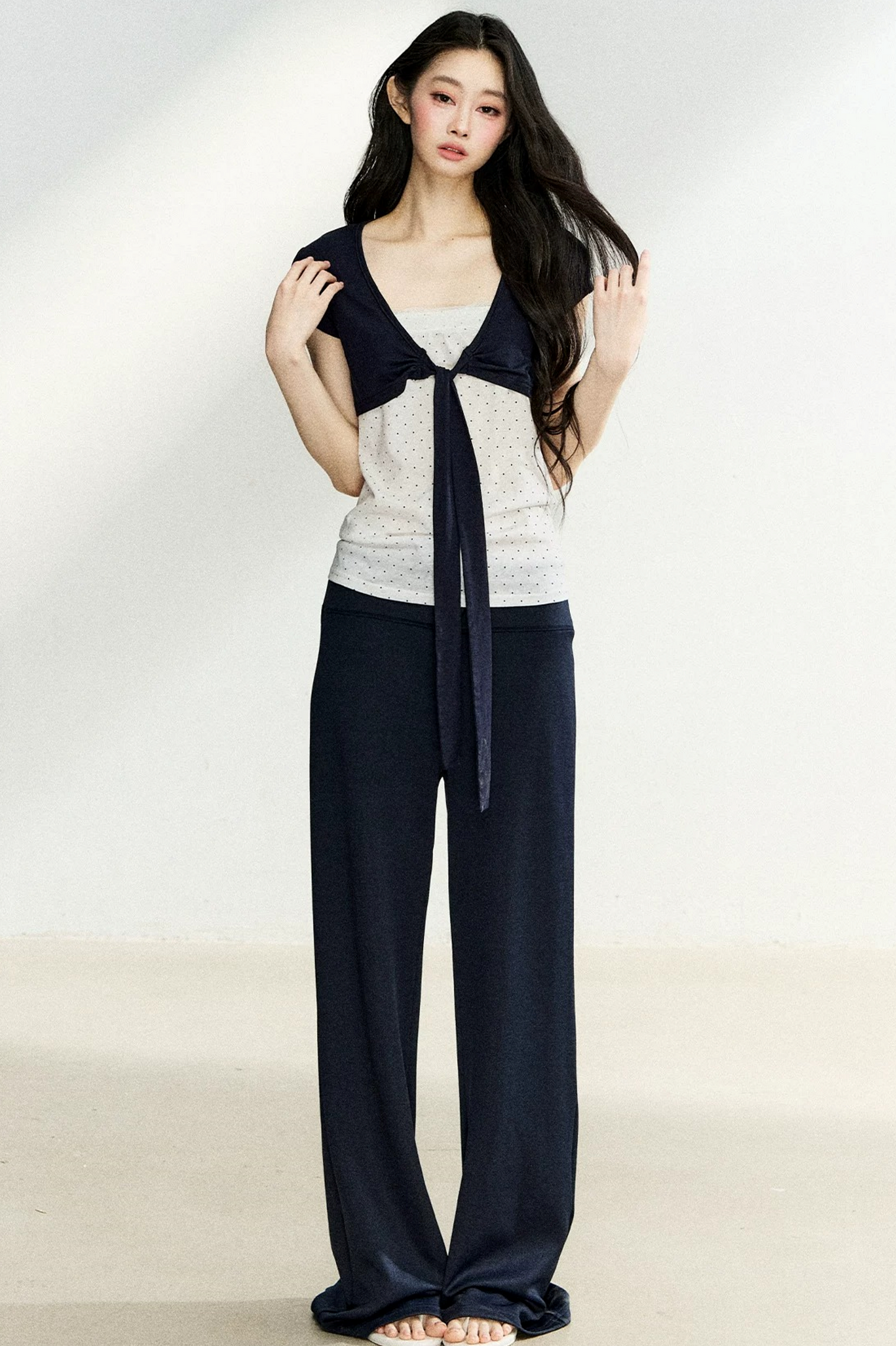 Polka Dot Tube Cardigan Set-Up