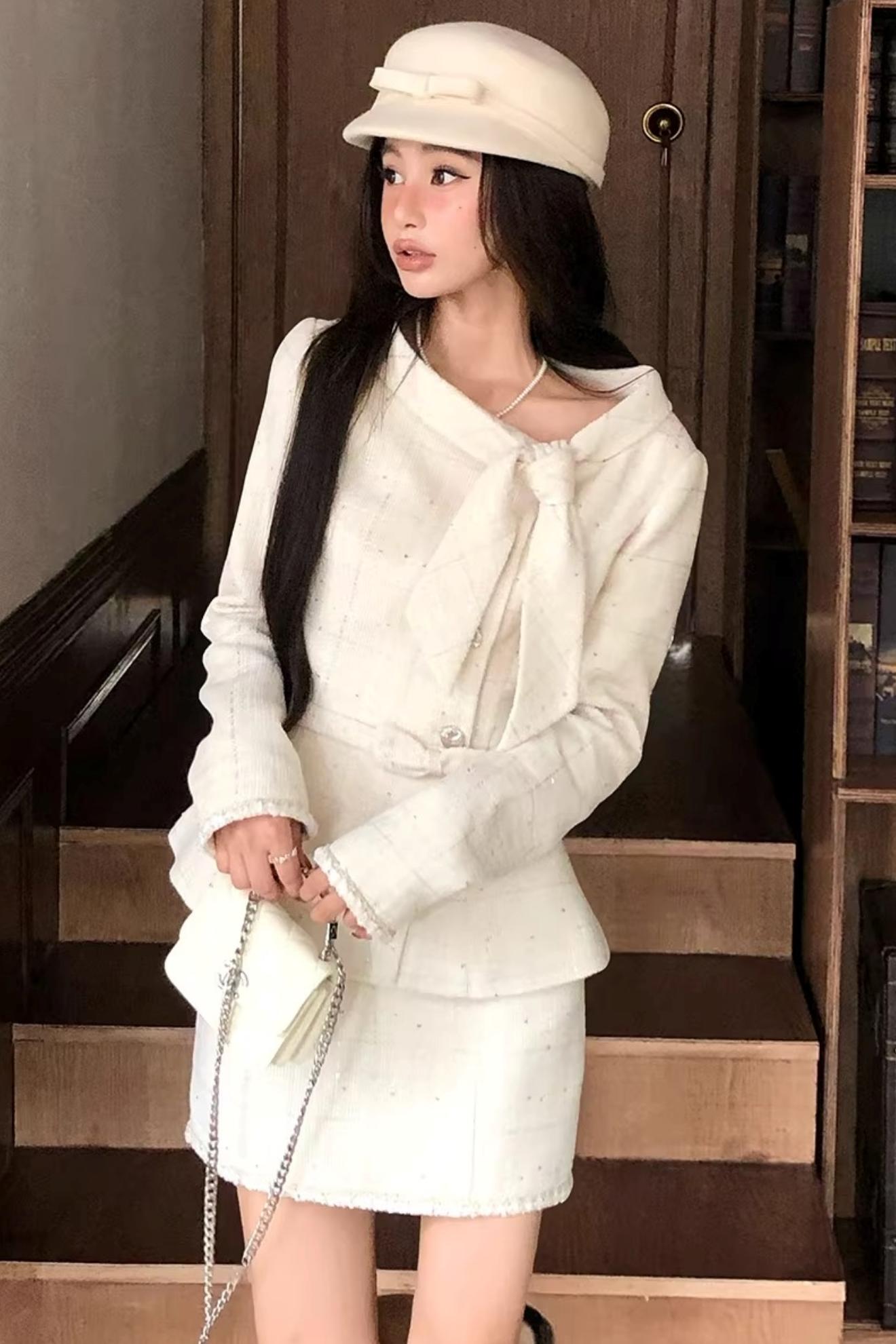 Elegant Narcissus Ribbon Suit Set-Up