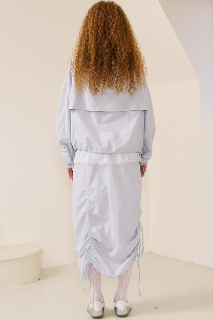 Versatile Color-Block Jacket Skirt Set-Up