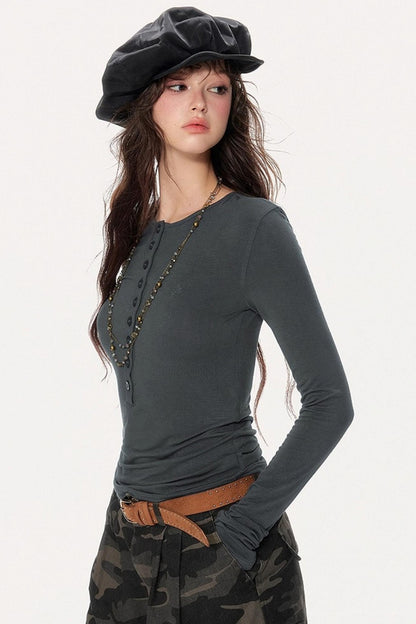 Basic Slim Long Sleeve T-Shirt