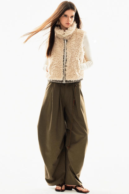 Reversible Plaid Vest Jacket