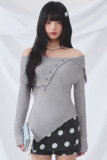 Conjunto de top de punto asimétrico coreano