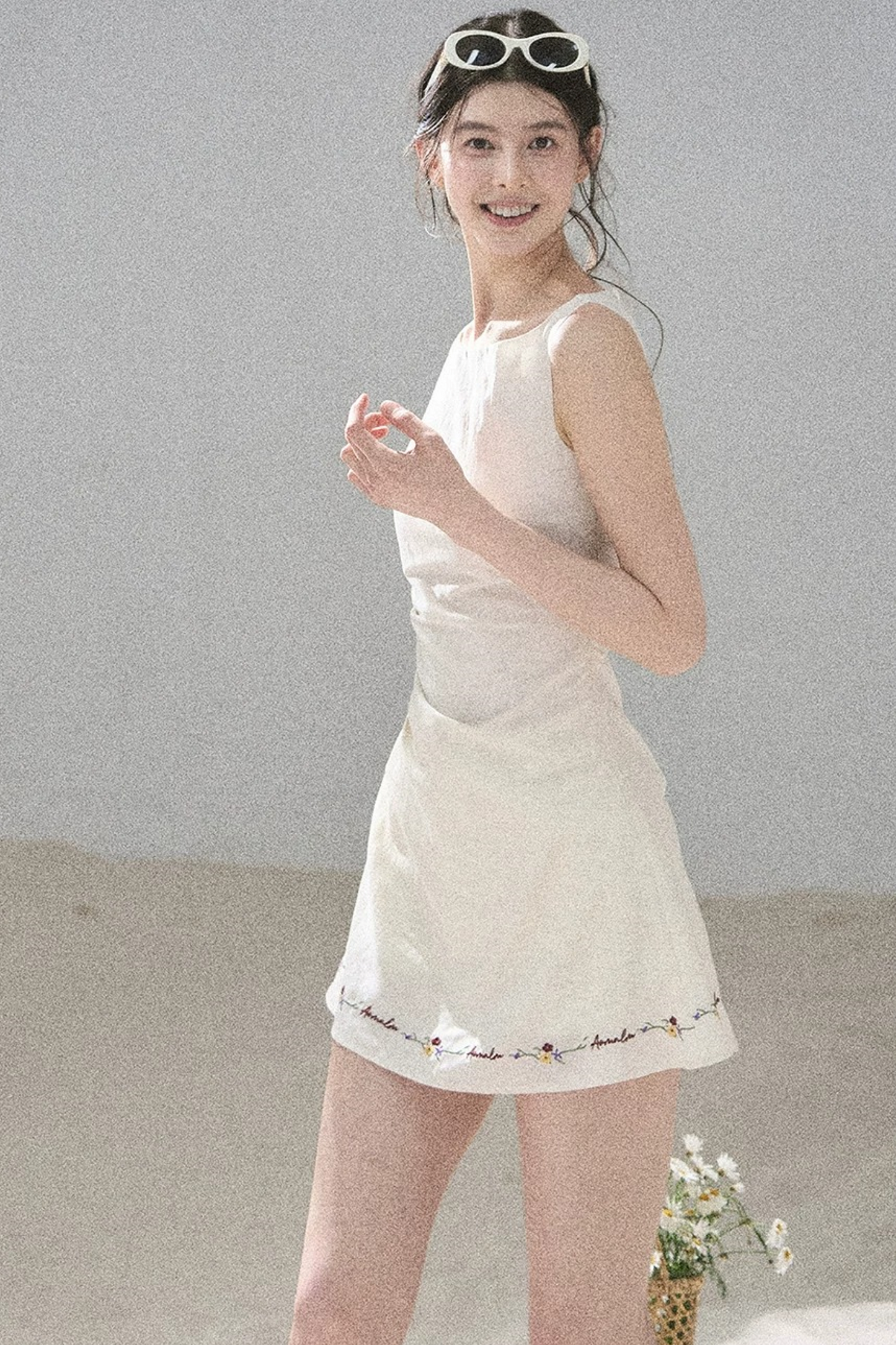 French Embroidery A-Line Dress