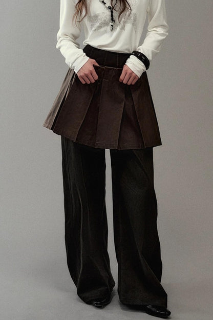 Genesis Pleated Leather Skirt
