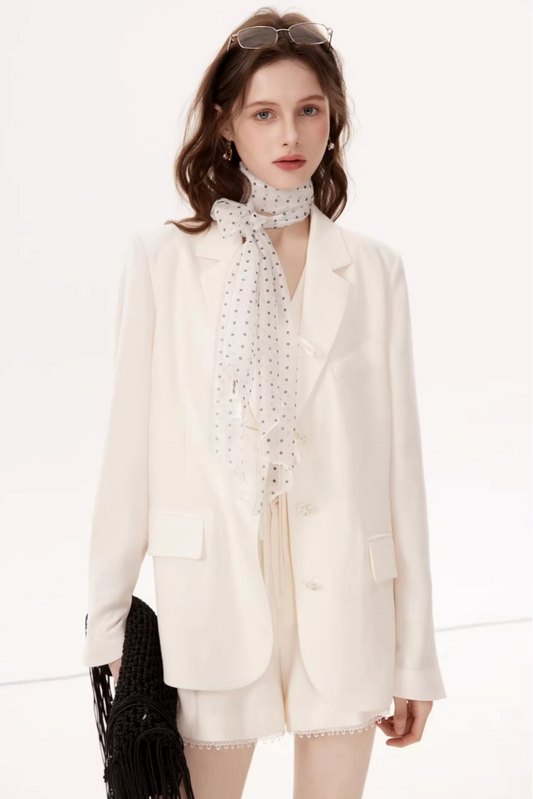 Elegant White Blazer Set