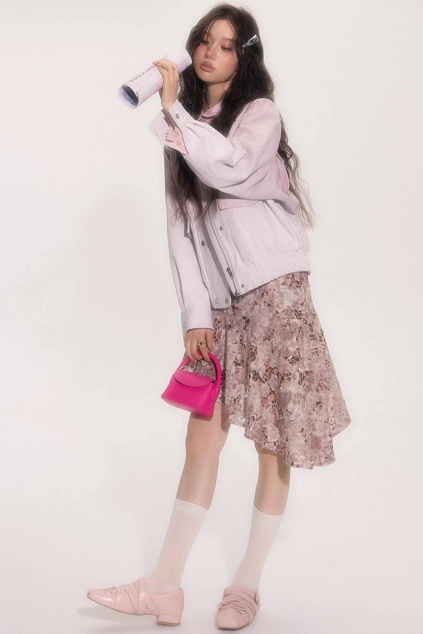 Leopard Patchwork Skirt With Tie Set-Up