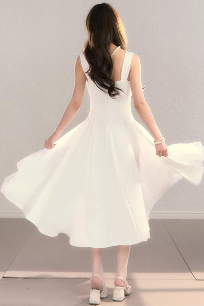 White Moonlight Suspender Dress