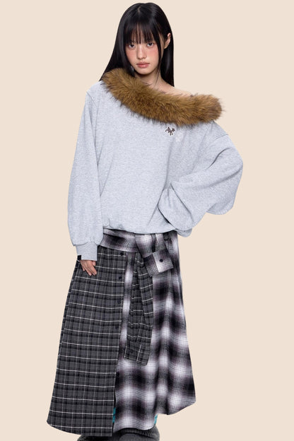 One-Shoulder Sweatshirt