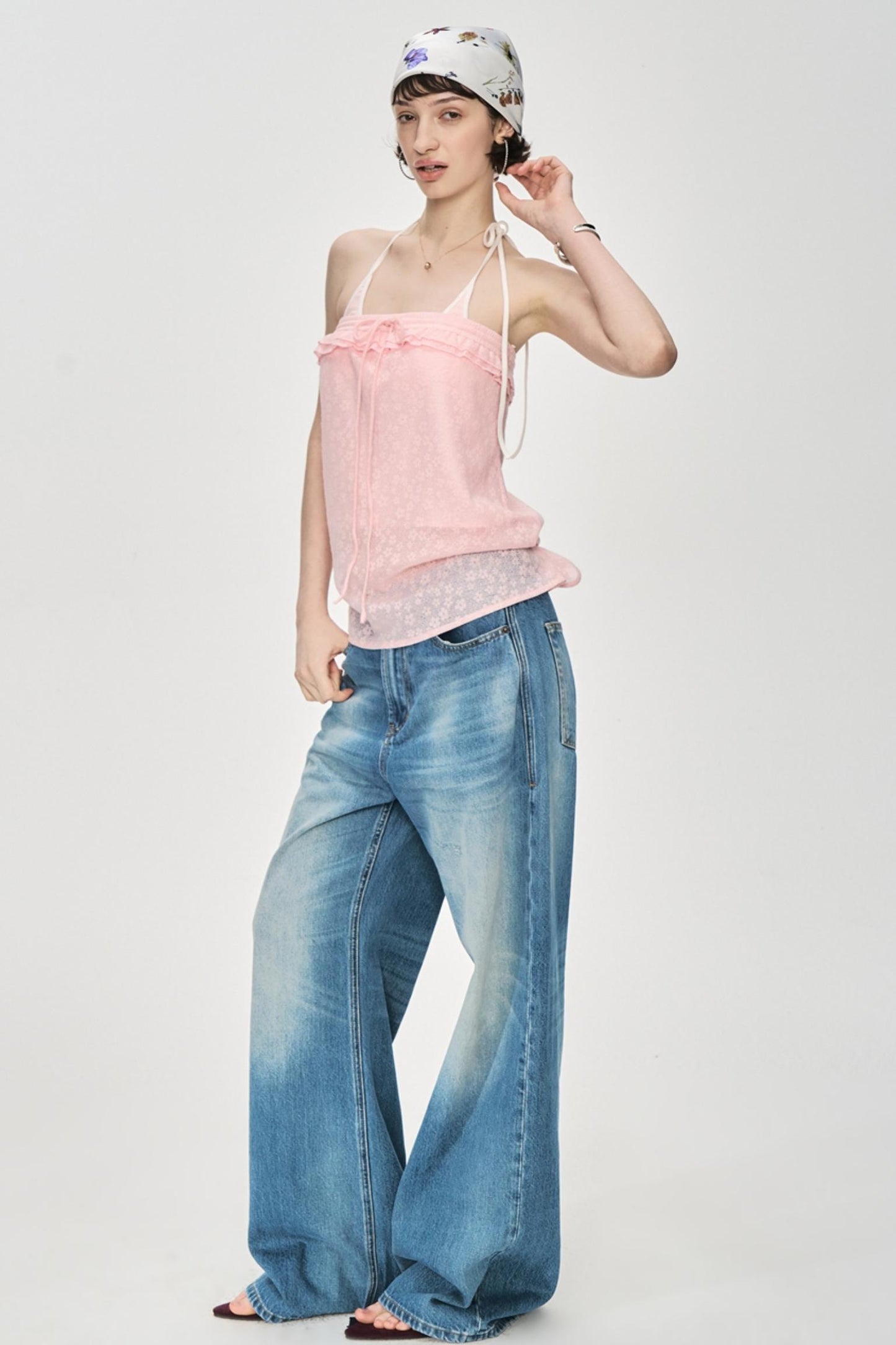 Blue Distressed Baggy Jeans