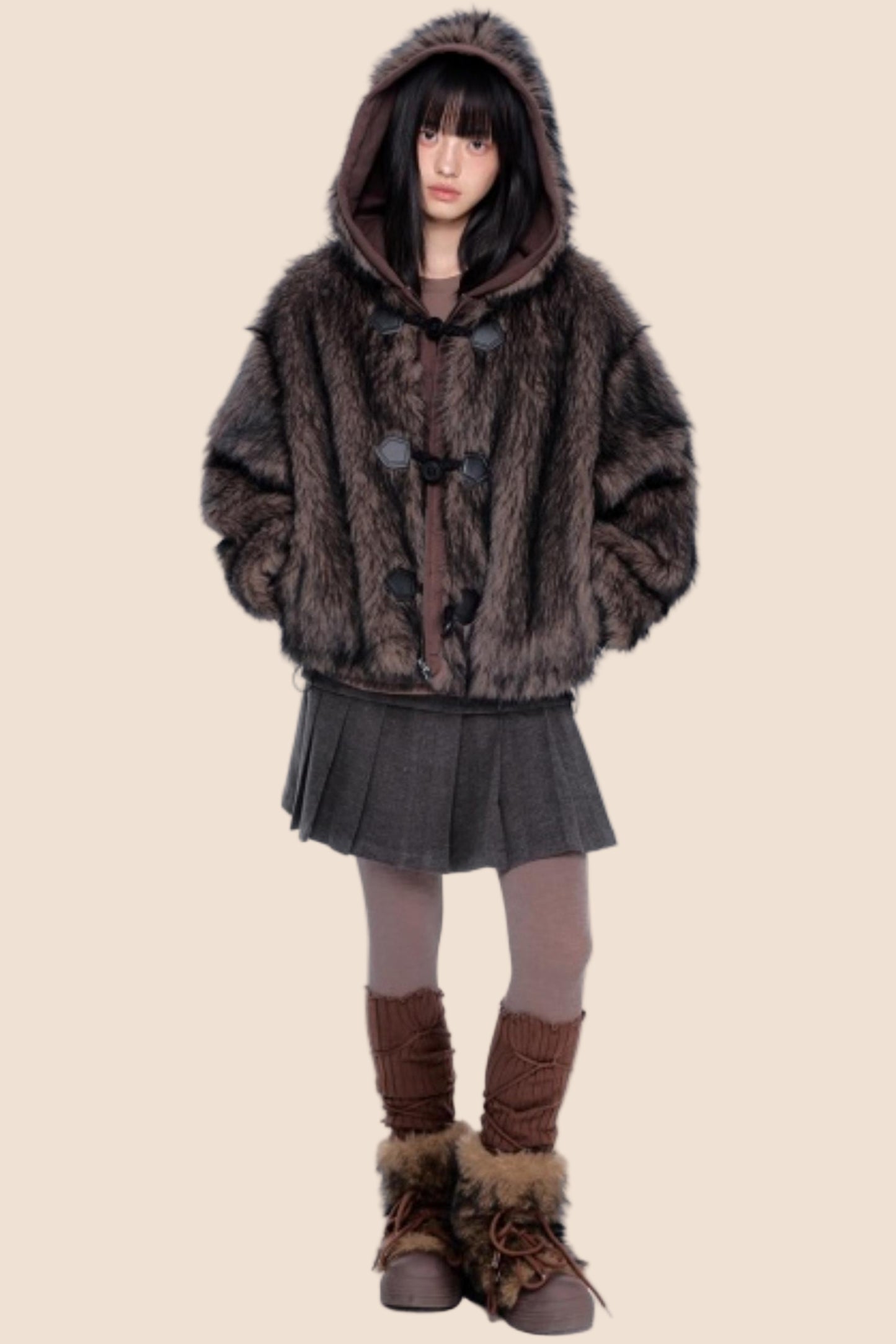 Faux Fur Hooded Jacket