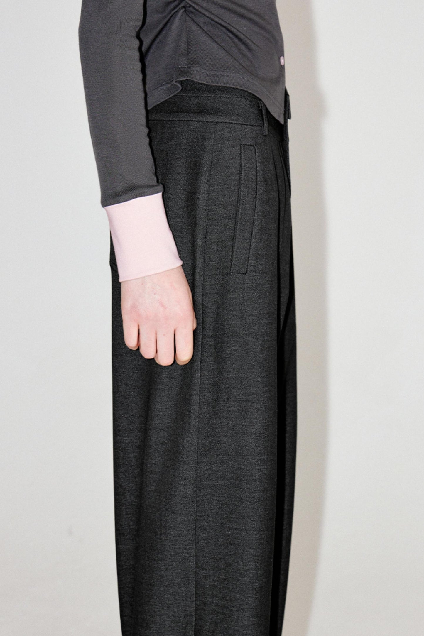 Sophisticated Double-Waistband Suit Pants
