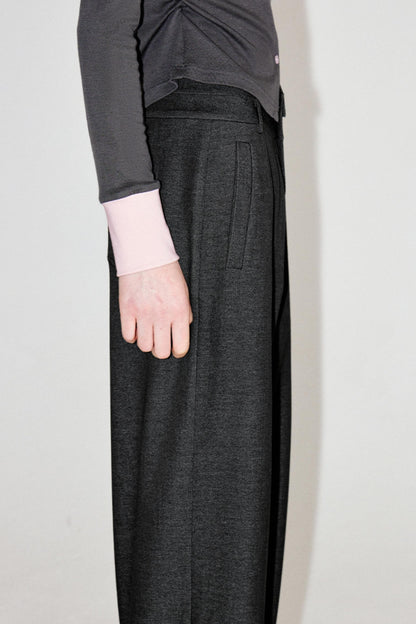 Sophisticated Double-Waistband Suit Pants