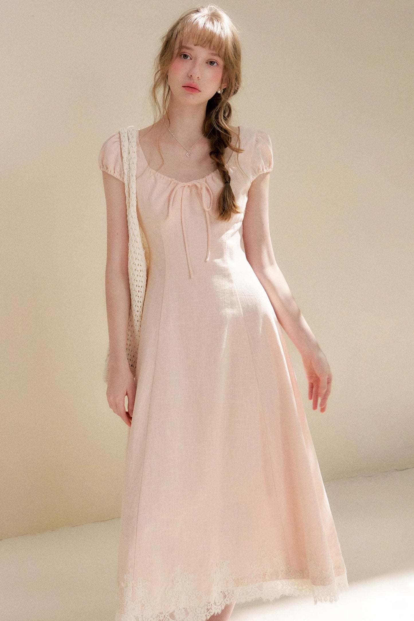 Custom-Dyed Lace A-Line Dress