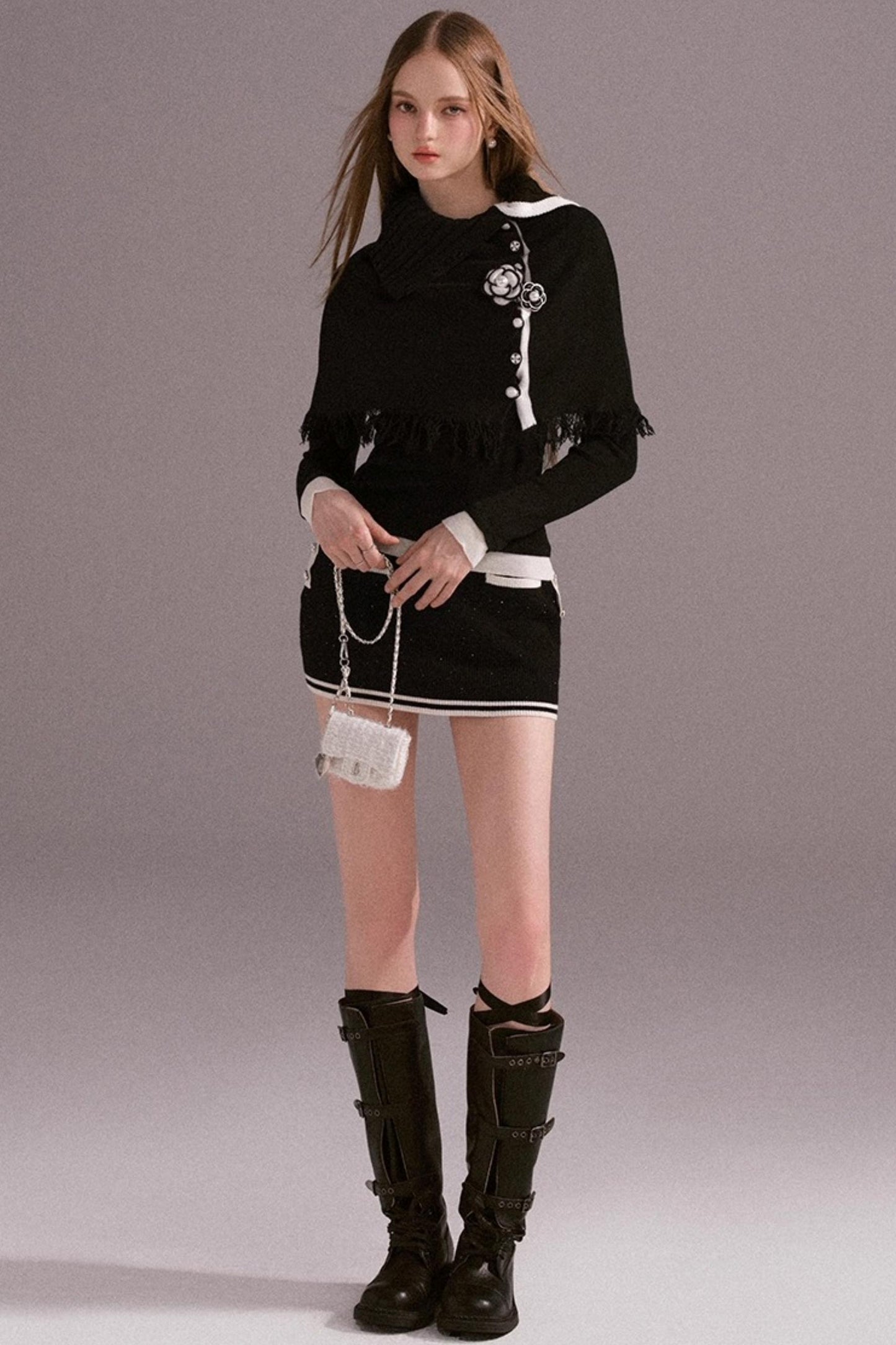 Hot Girl Slim Knitted Hip Skirt