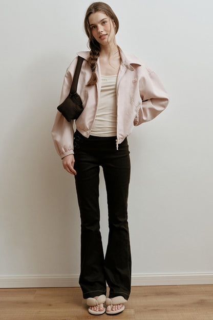 Faux Suede Embroidery Jacket