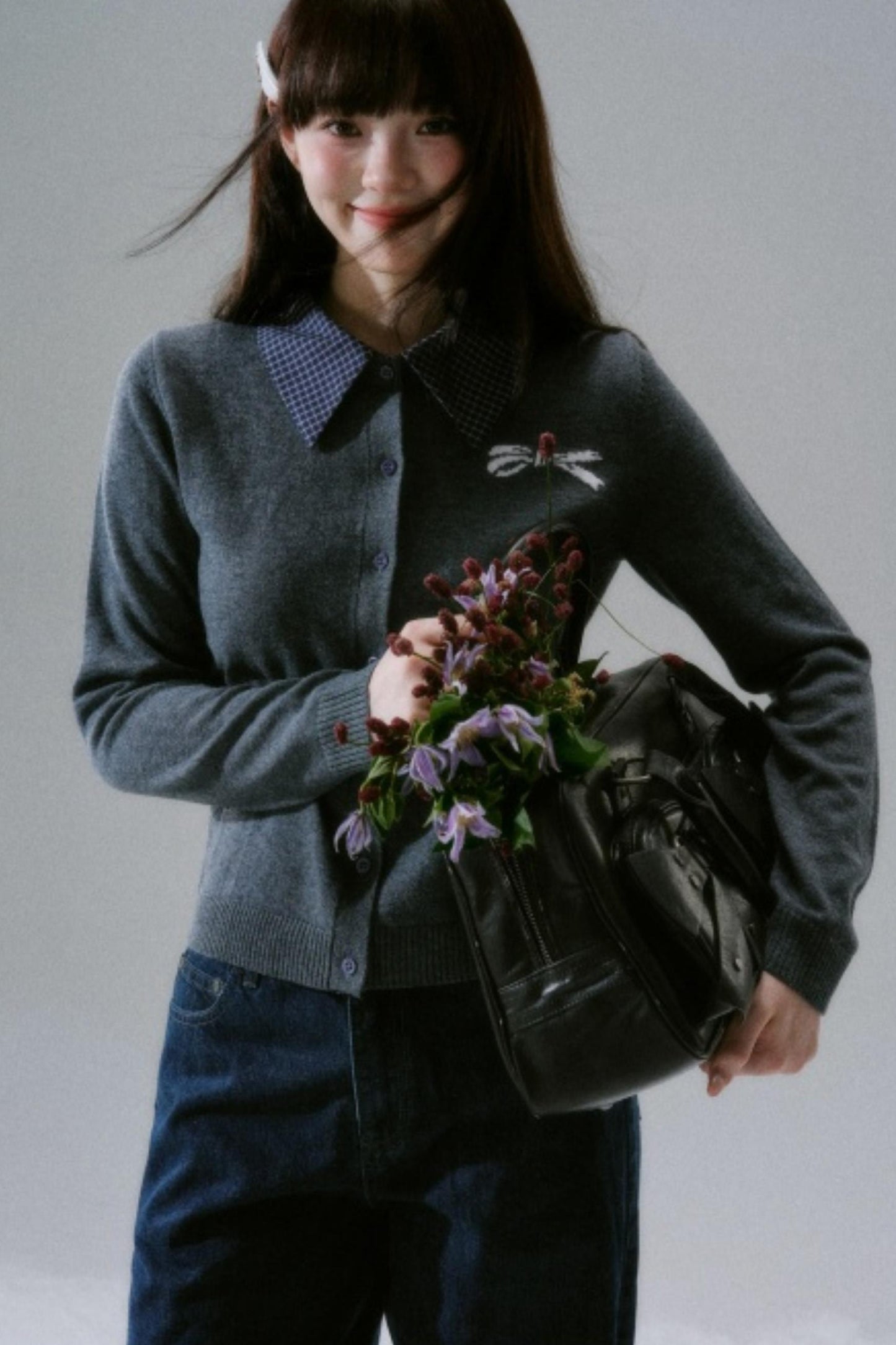 Miao-Style Wool Cardigan Sweater