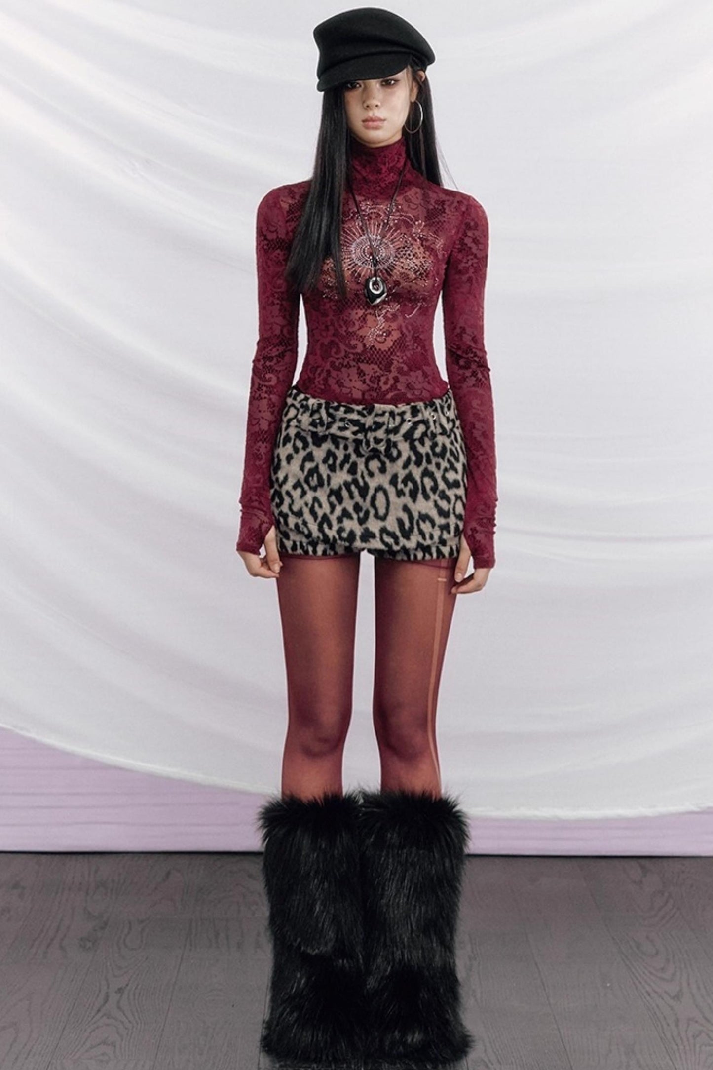 Rhinestone Velvet Jacquard Top