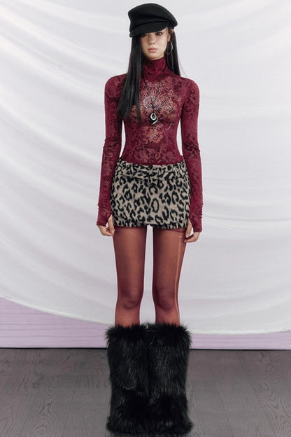 Rhinestone Velvet Jacquard Top