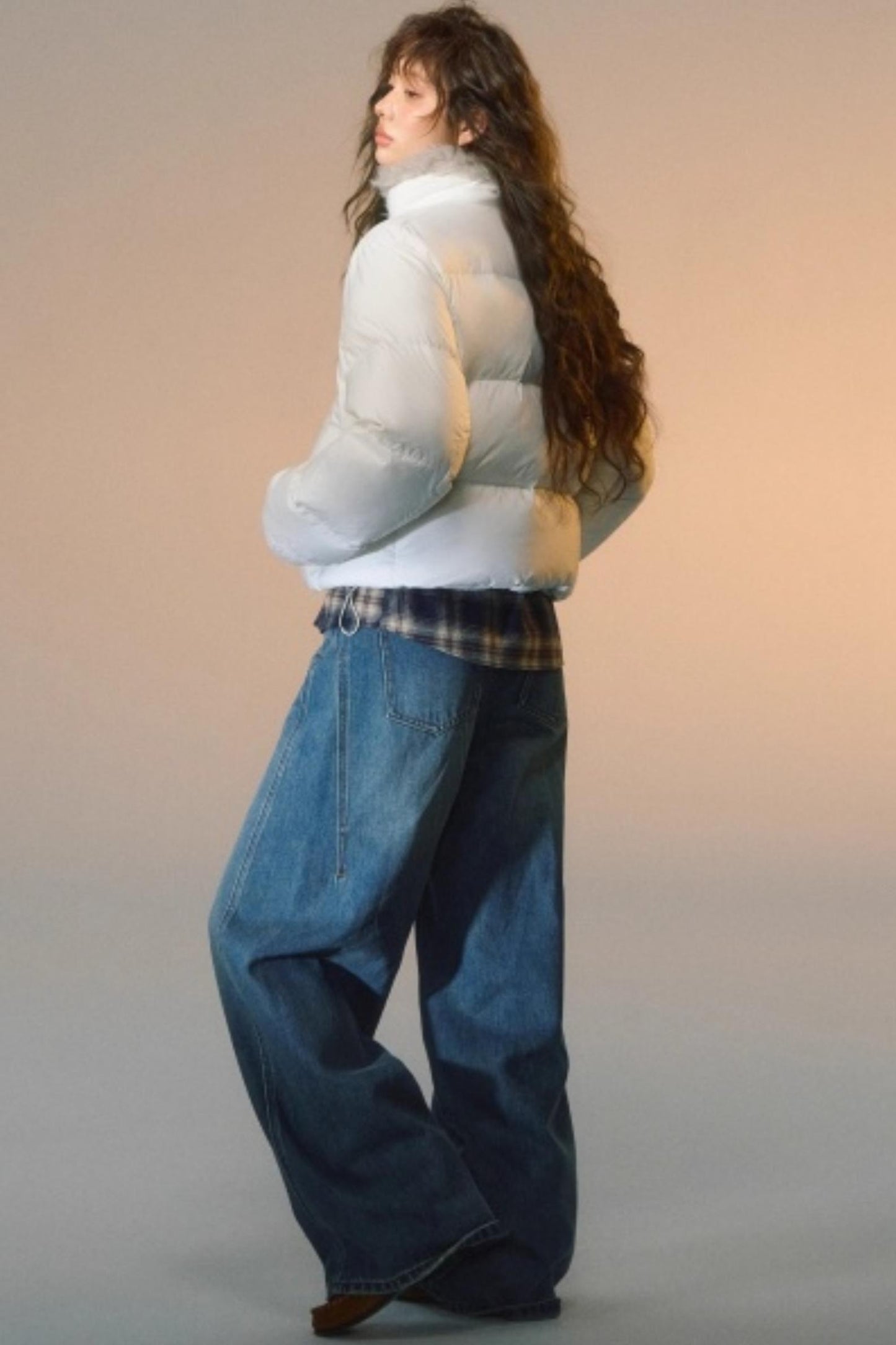 Fur Collar Patchwork Short down Jacket