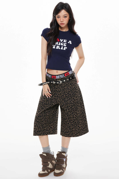 Leopard Cropped Shorts