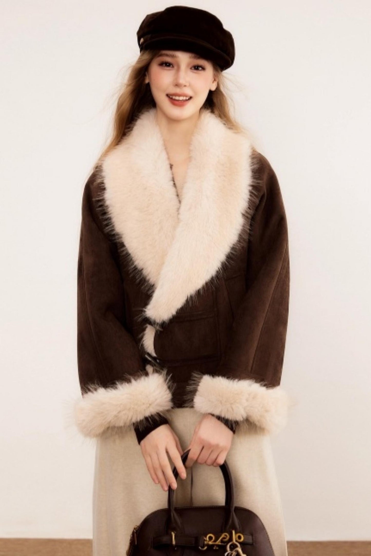 Faux Fur Suede Winter Coat