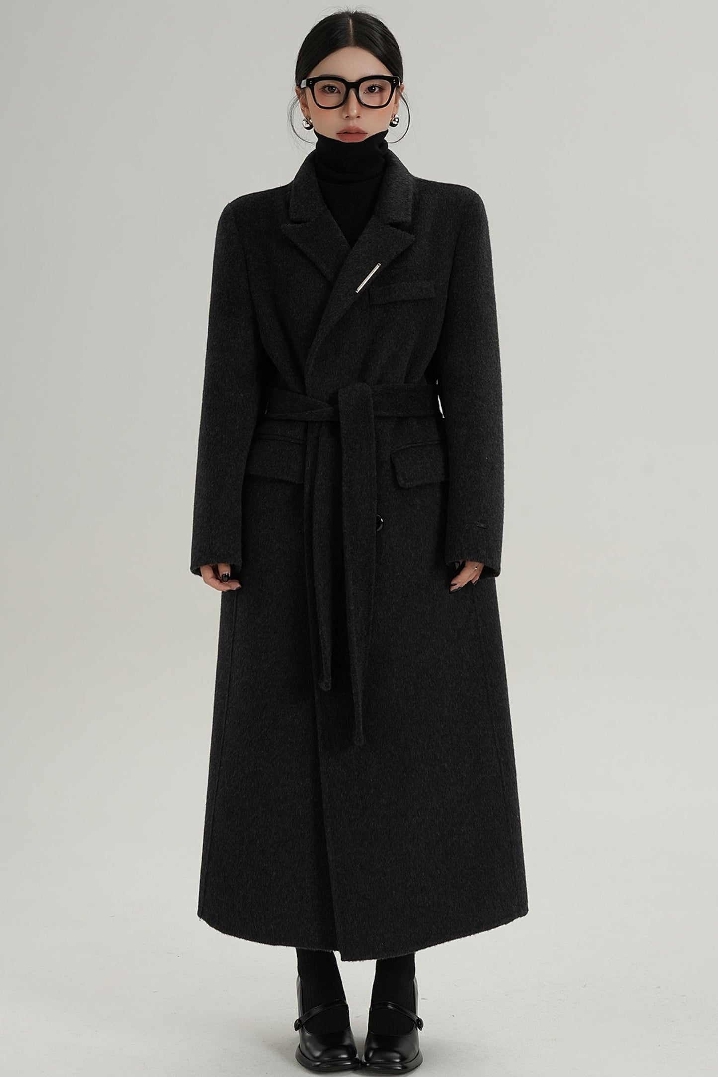 Wool Elegance Long Trench Coat