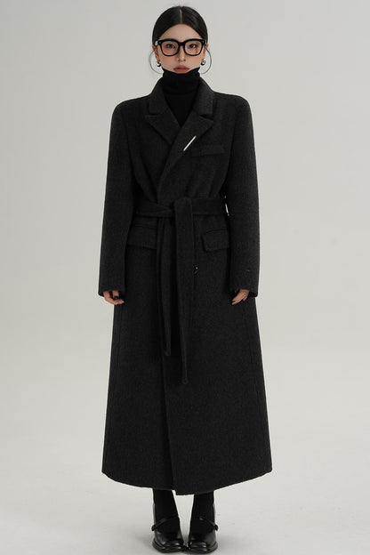 Wool Elegance Long Trench Coat
