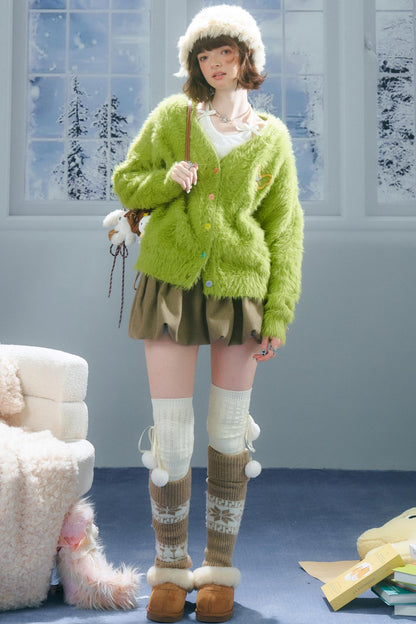 Lazy Butterfly Plush Cardigan