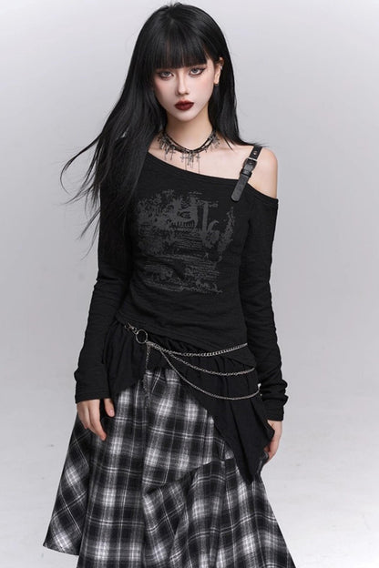 Black One Shoulder Top