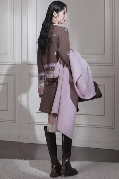 Winter Tulip Wool Cardigan Set