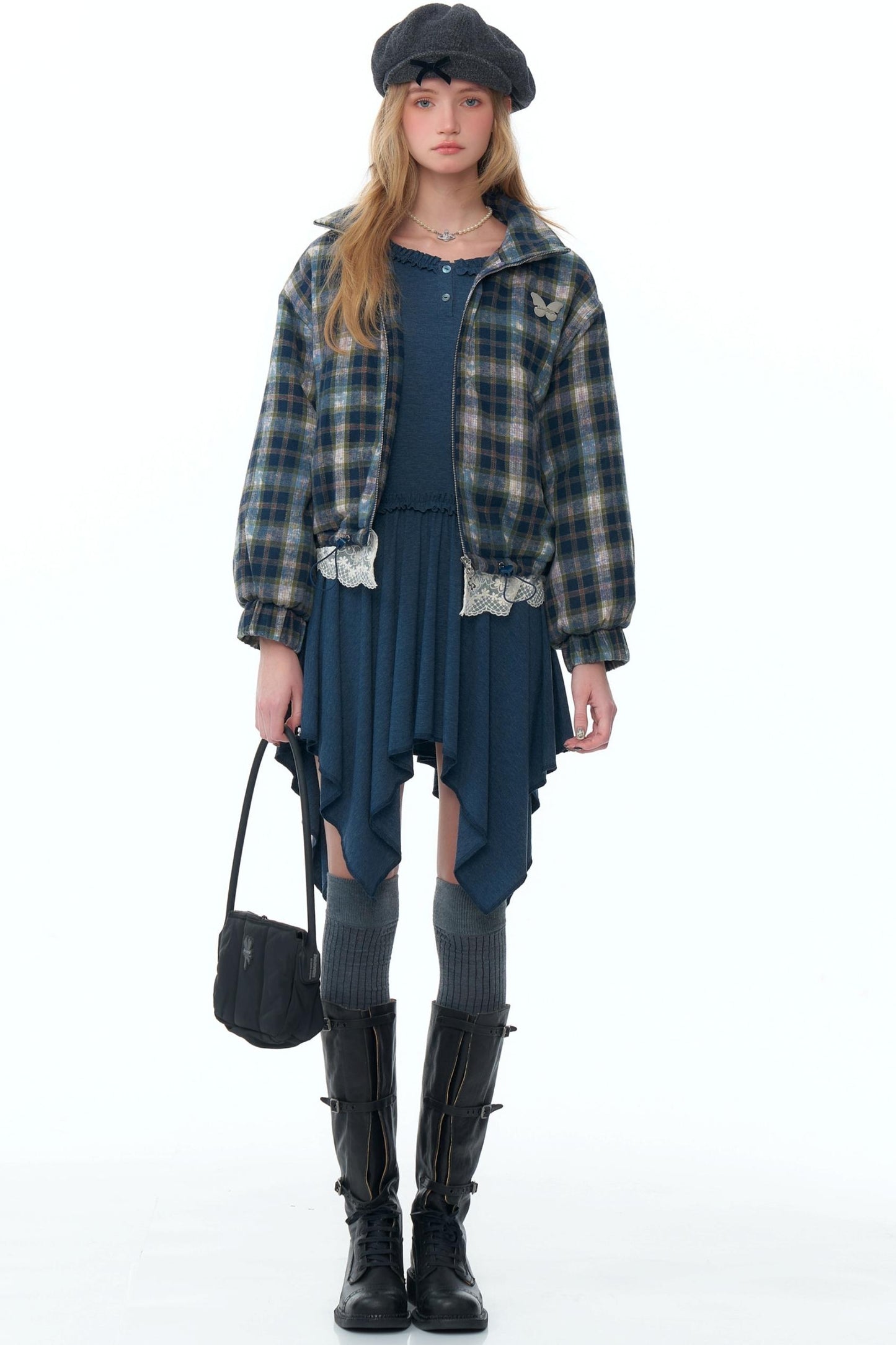 Retro Plaid Thickened Cotton Jacket