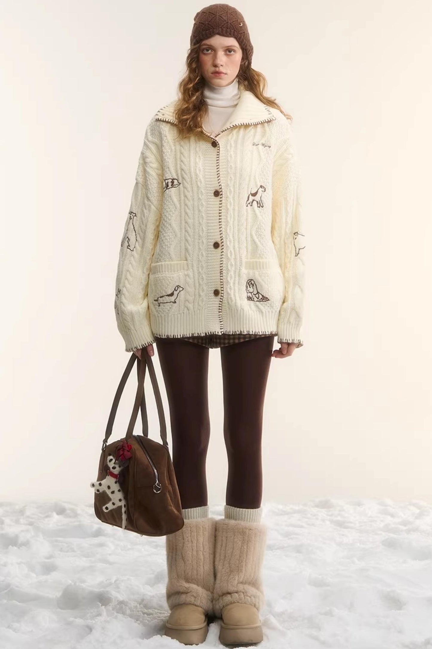 First Snow Embroidered Knit Jacket