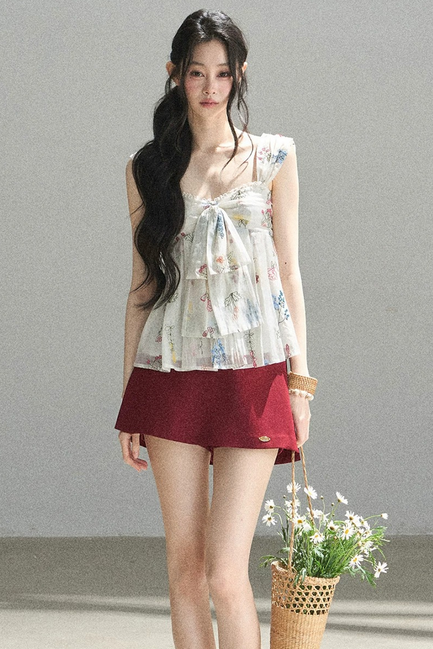 Embroidered Chiffon Summer Top