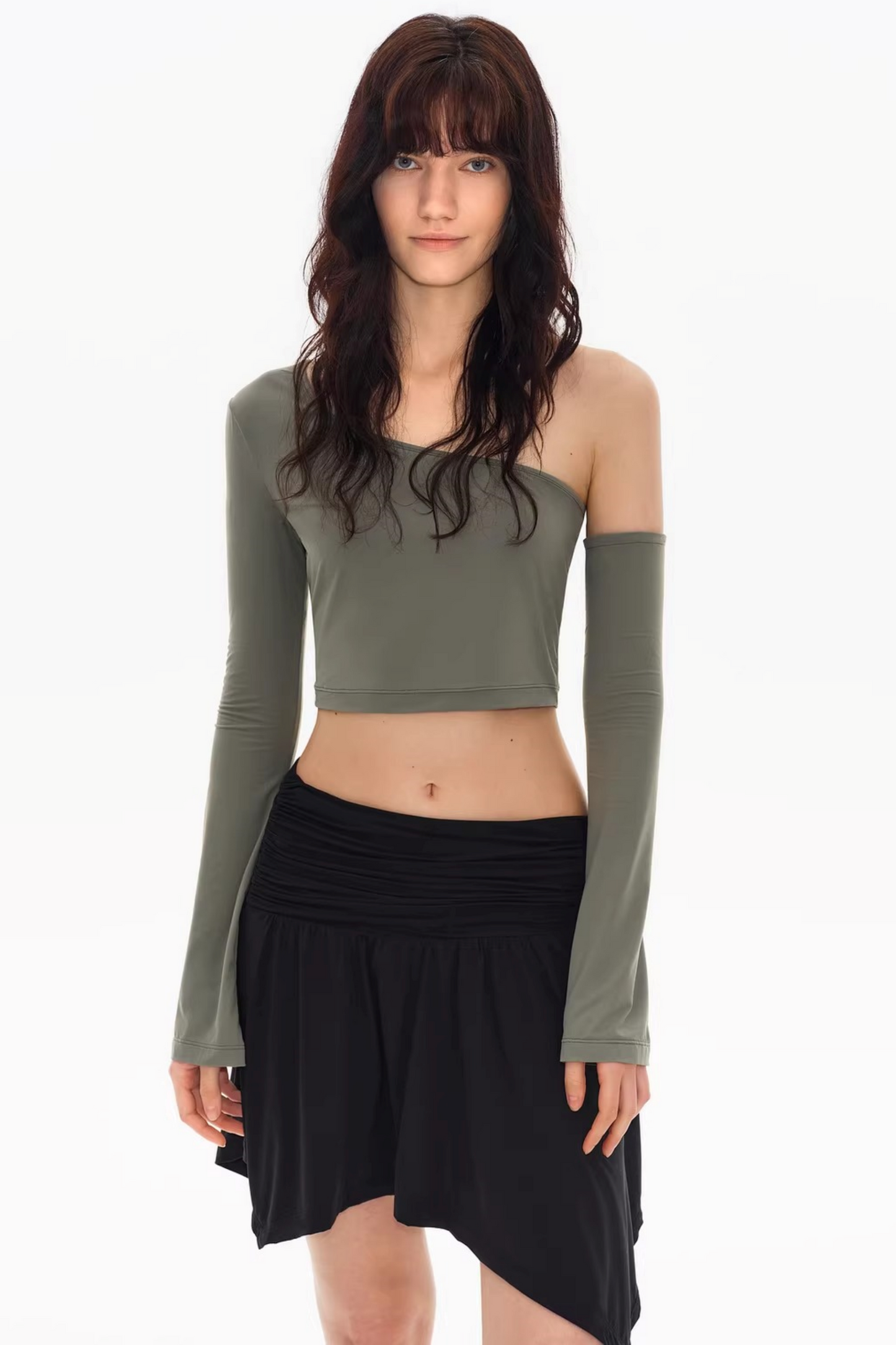 Asymmetrical Shoulder Crop Top