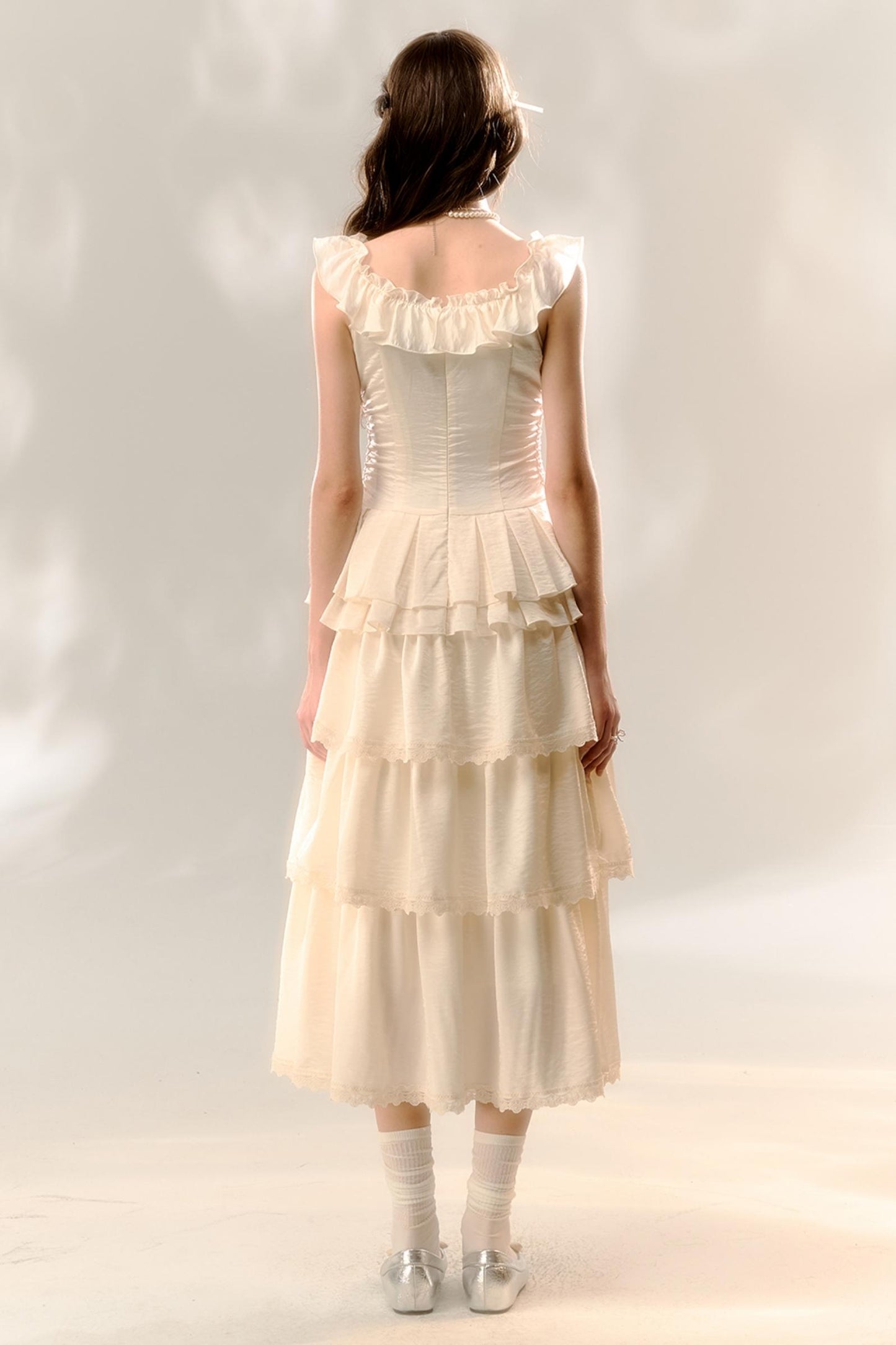 Lady Bird Vintage Beige Cake Dress