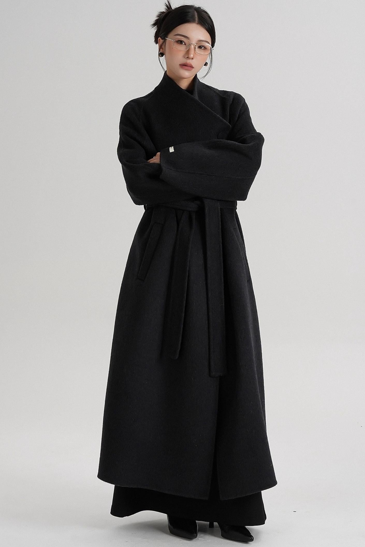 Cross-Body Wool Coat