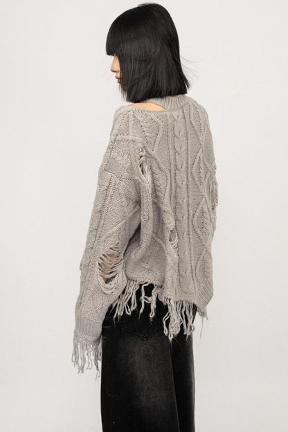 American Retro Irregular Knit Top