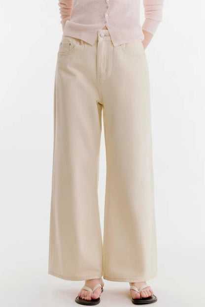 Milchig-weiße Baumwollhose