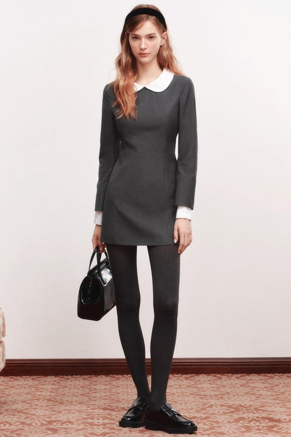 Wool Blend Double-Neck Dress